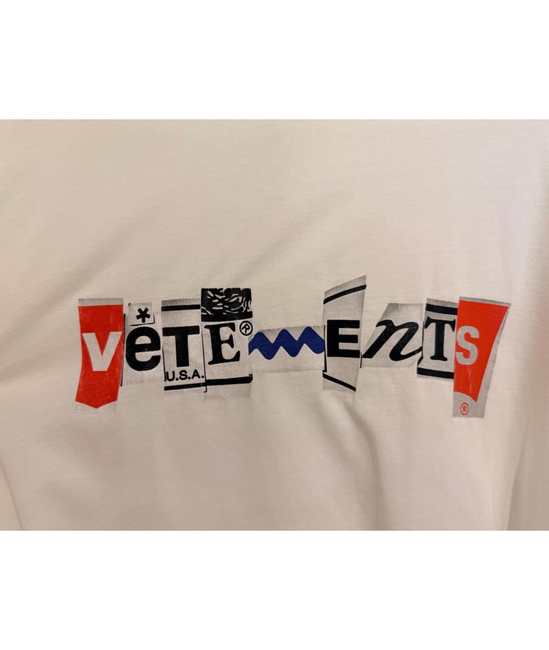 VETEMENTS Белая хлопковая футболка, фото 5