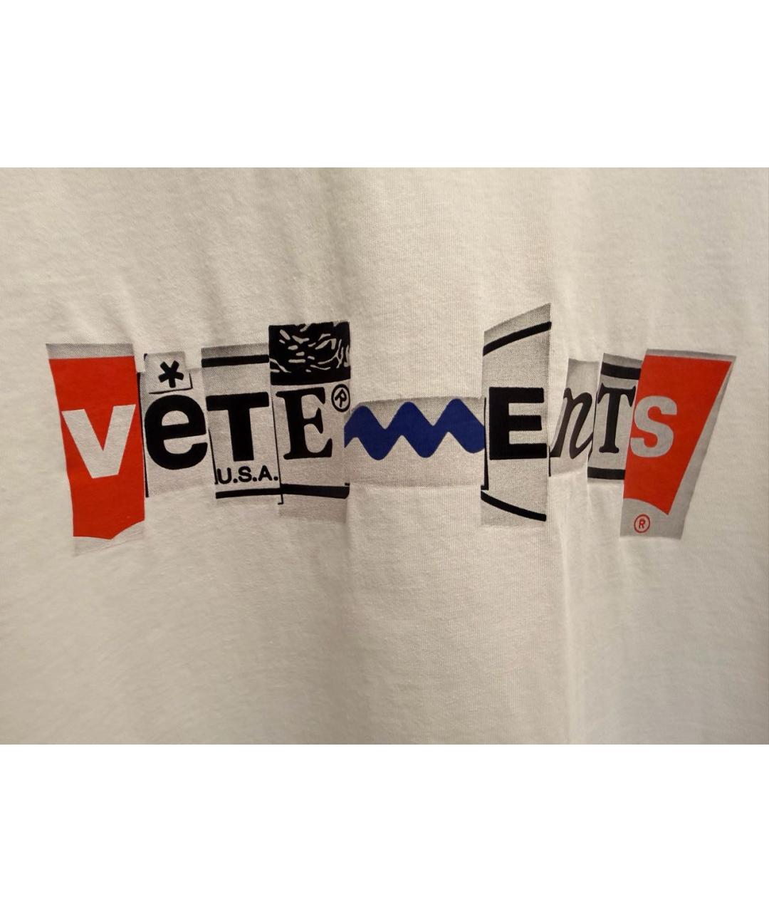 VETEMENTS Белая хлопковая футболка, фото 5