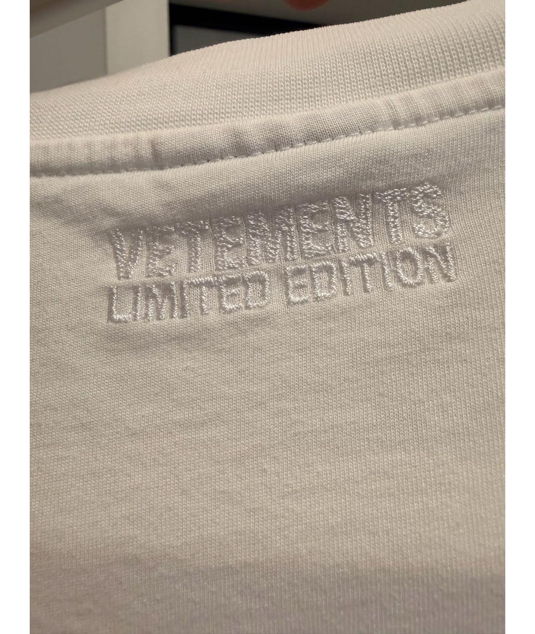 VETEMENTS Белая хлопковая футболка, фото 3