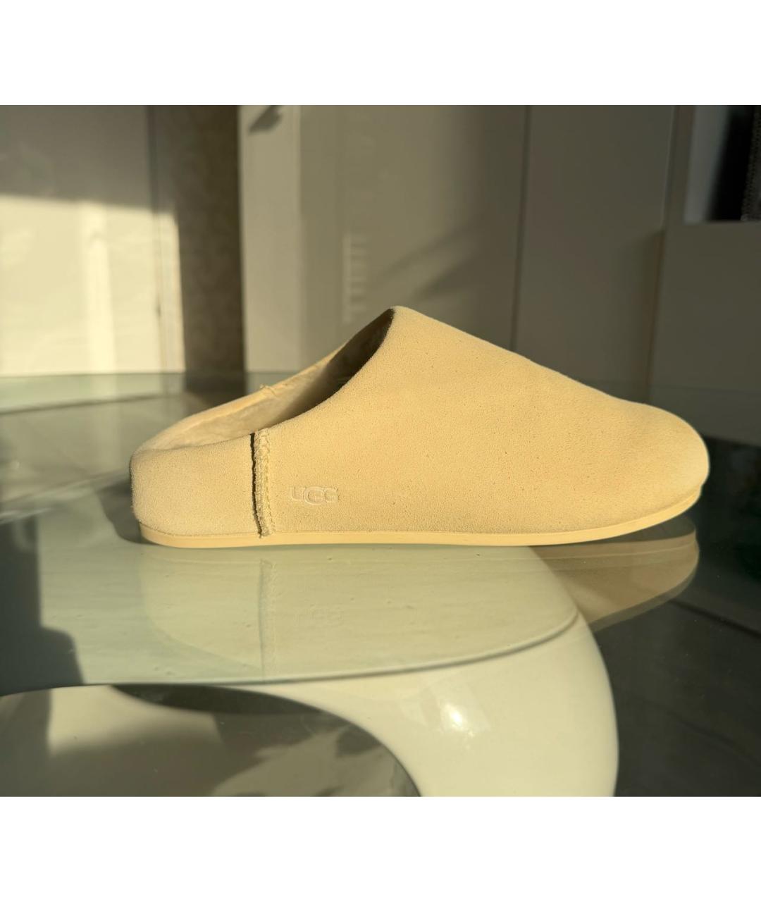 UGG AUSTRALIA Бежевые замшевые сабо, фото 8