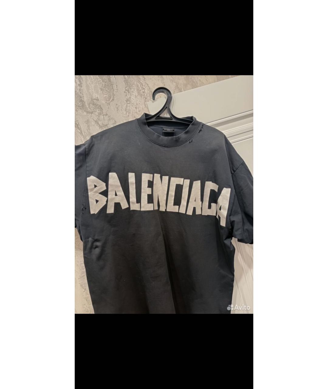 BALENCIAGA Серая хлопковая футболка, фото 8