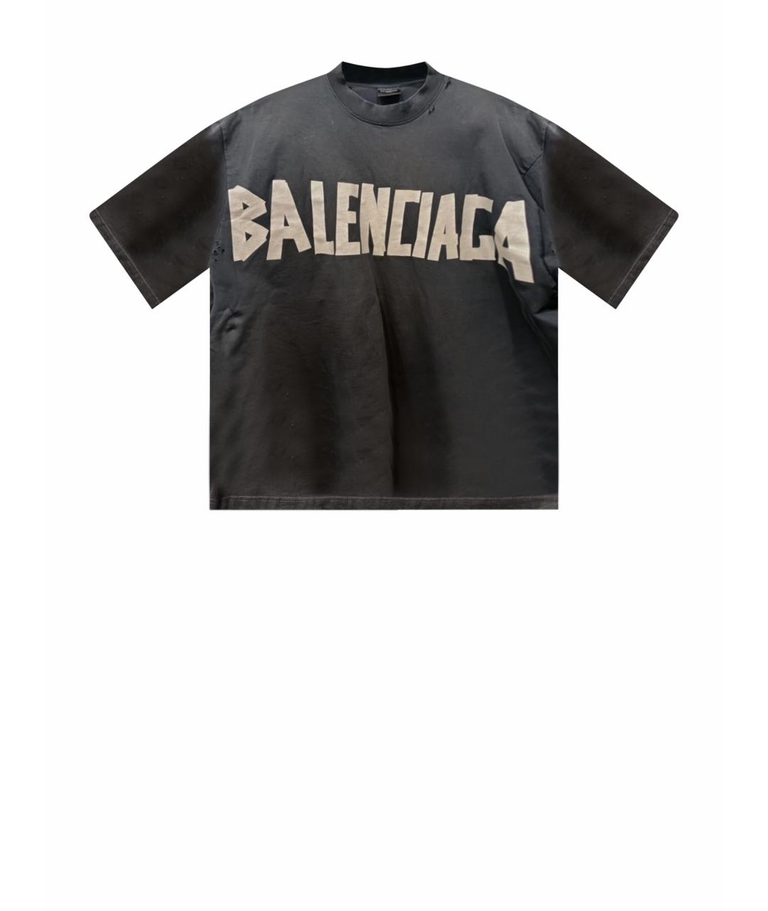 BALENCIAGA Серая хлопковая футболка, фото 1
