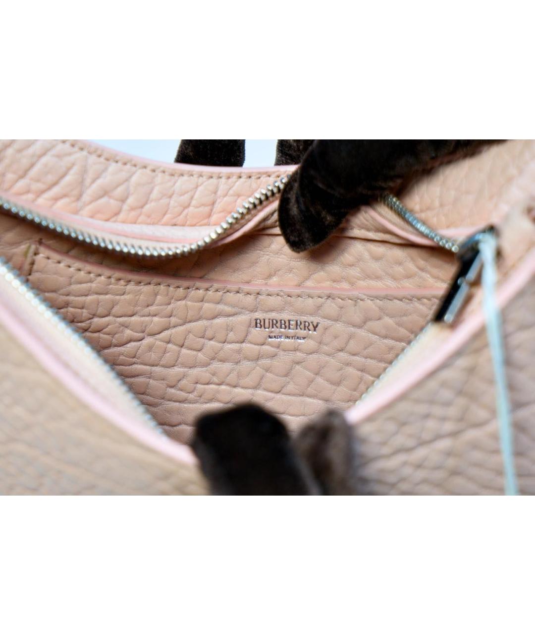 BURBERRY Розовая кожаная сумка через плечо, фото 8