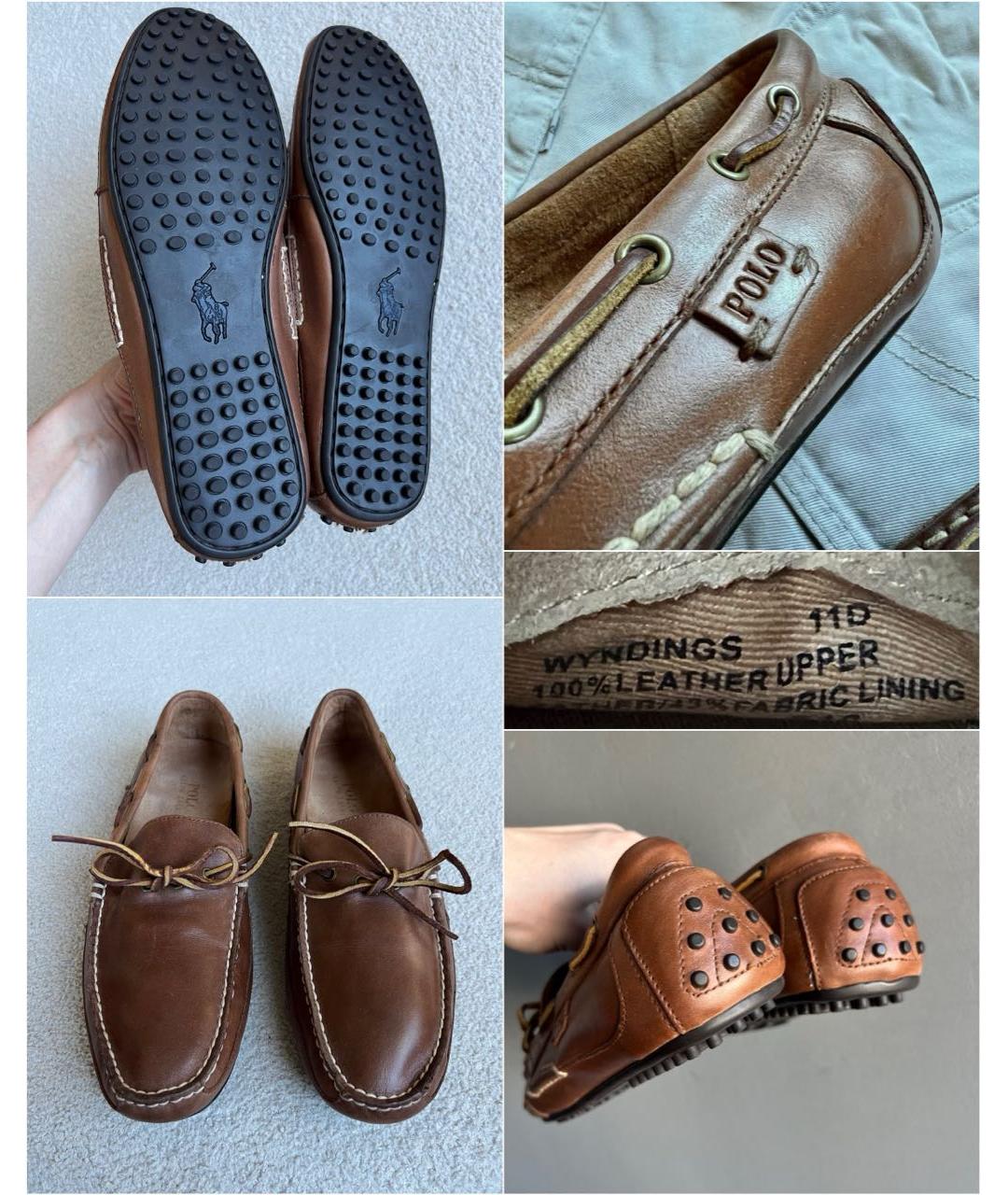 POLO RALPH LAUREN Коричневые кожаные мокасины, фото 5