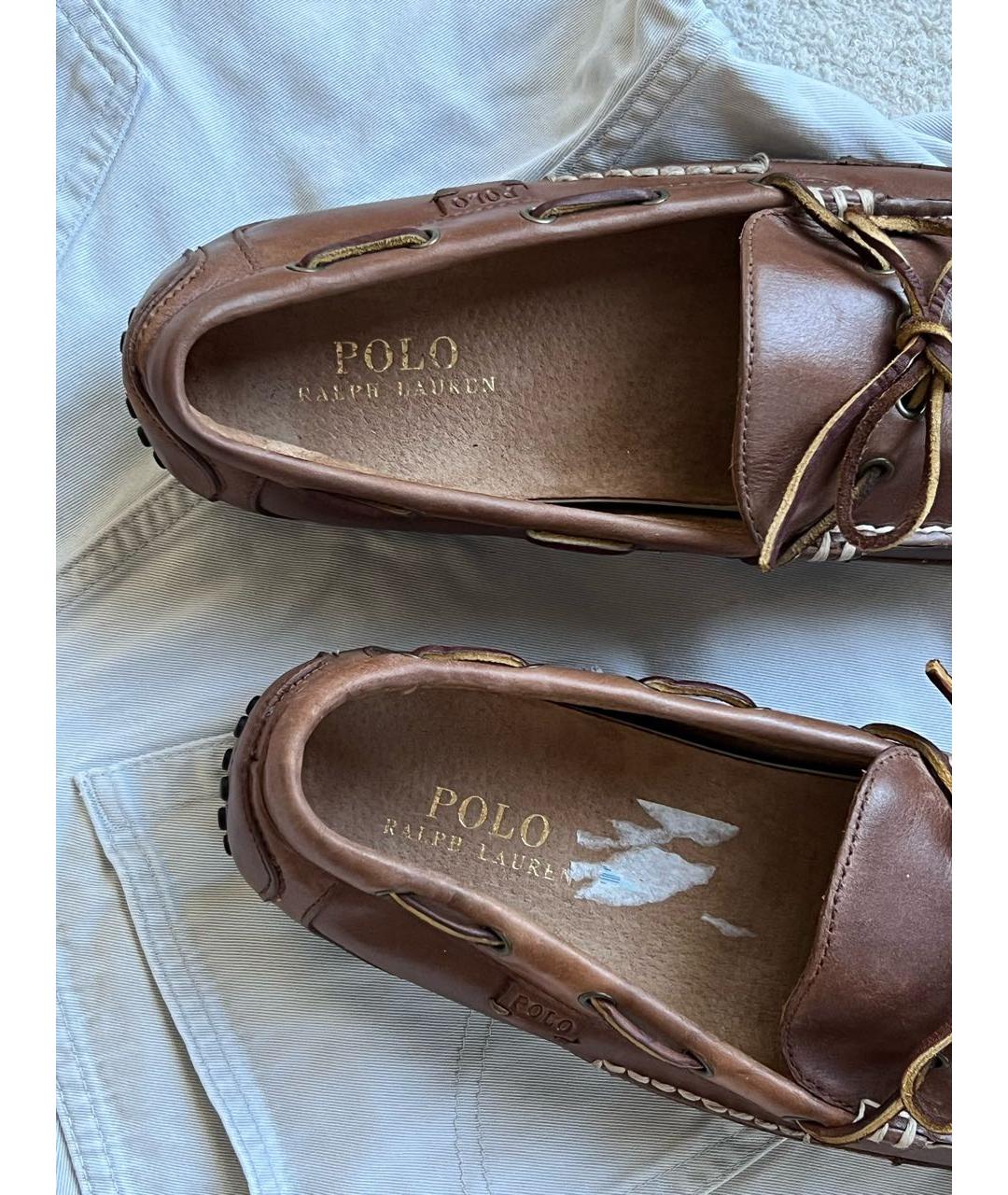 POLO RALPH LAUREN Коричневые кожаные мокасины, фото 8