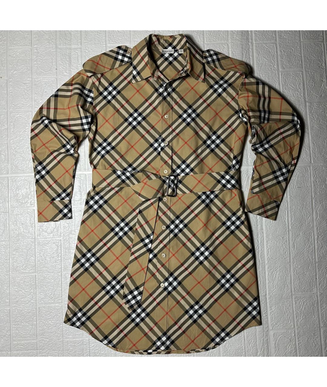 BURBERRY Бежевое хлопковое платье, фото 9