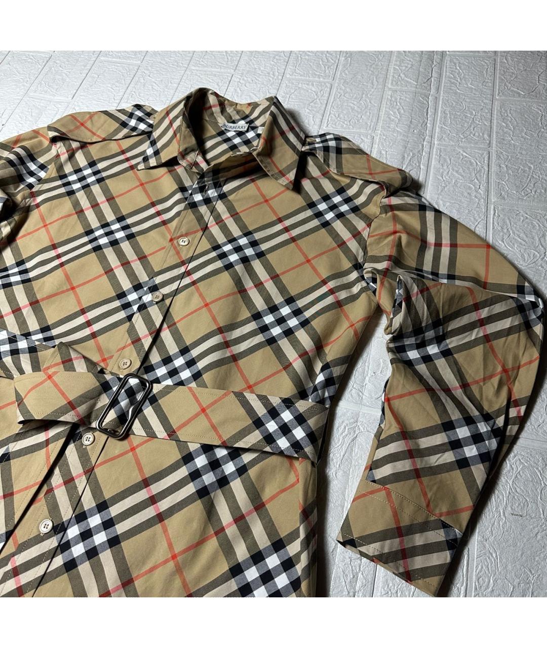 BURBERRY Бежевое хлопковое платье, фото 4