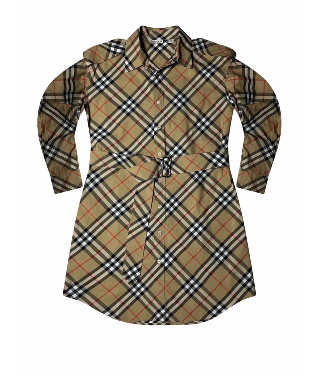 BURBERRY Бежевое хлопковое платье, фото 1