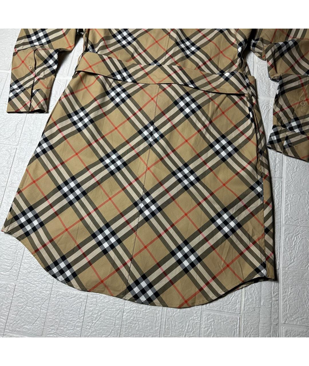 BURBERRY Бежевое хлопковое платье, фото 8