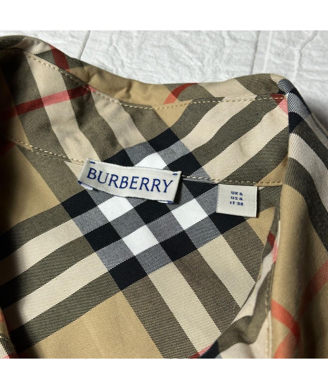 BURBERRY Бежевое хлопковое платье, фото 3