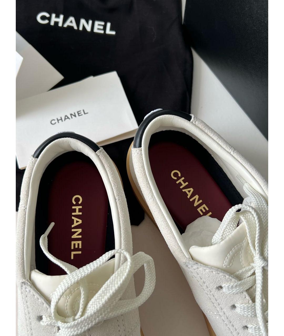 CHANEL Бежевые замшевые кеды, фото 7