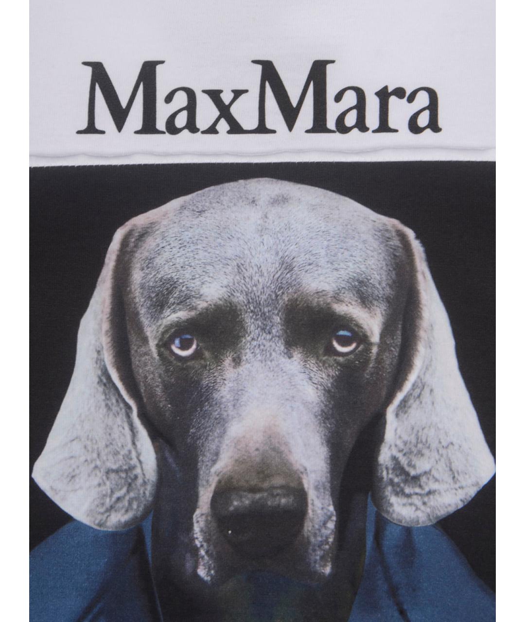 MAX MARA Белая хлопковая футболка, фото 3