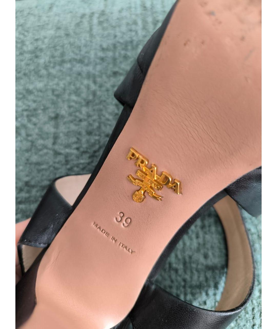 PRADA Черные кожаные туфли, фото 7