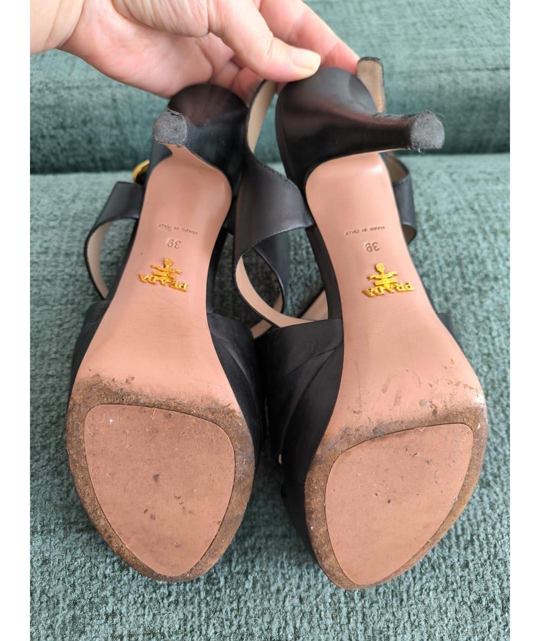 PRADA Черные кожаные туфли, фото 6