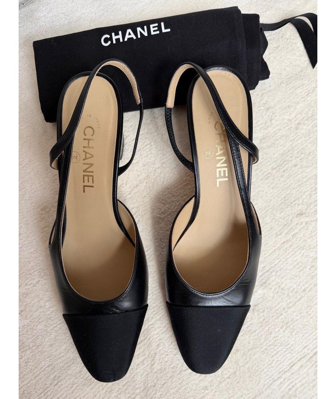 CHANEL Черные кожаные туфли, фото 2