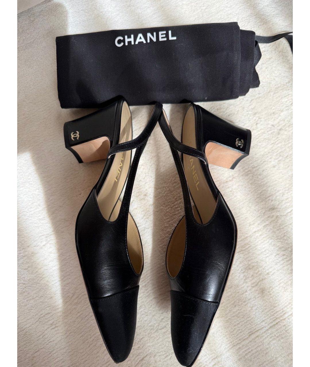 CHANEL Черные кожаные туфли, фото 3