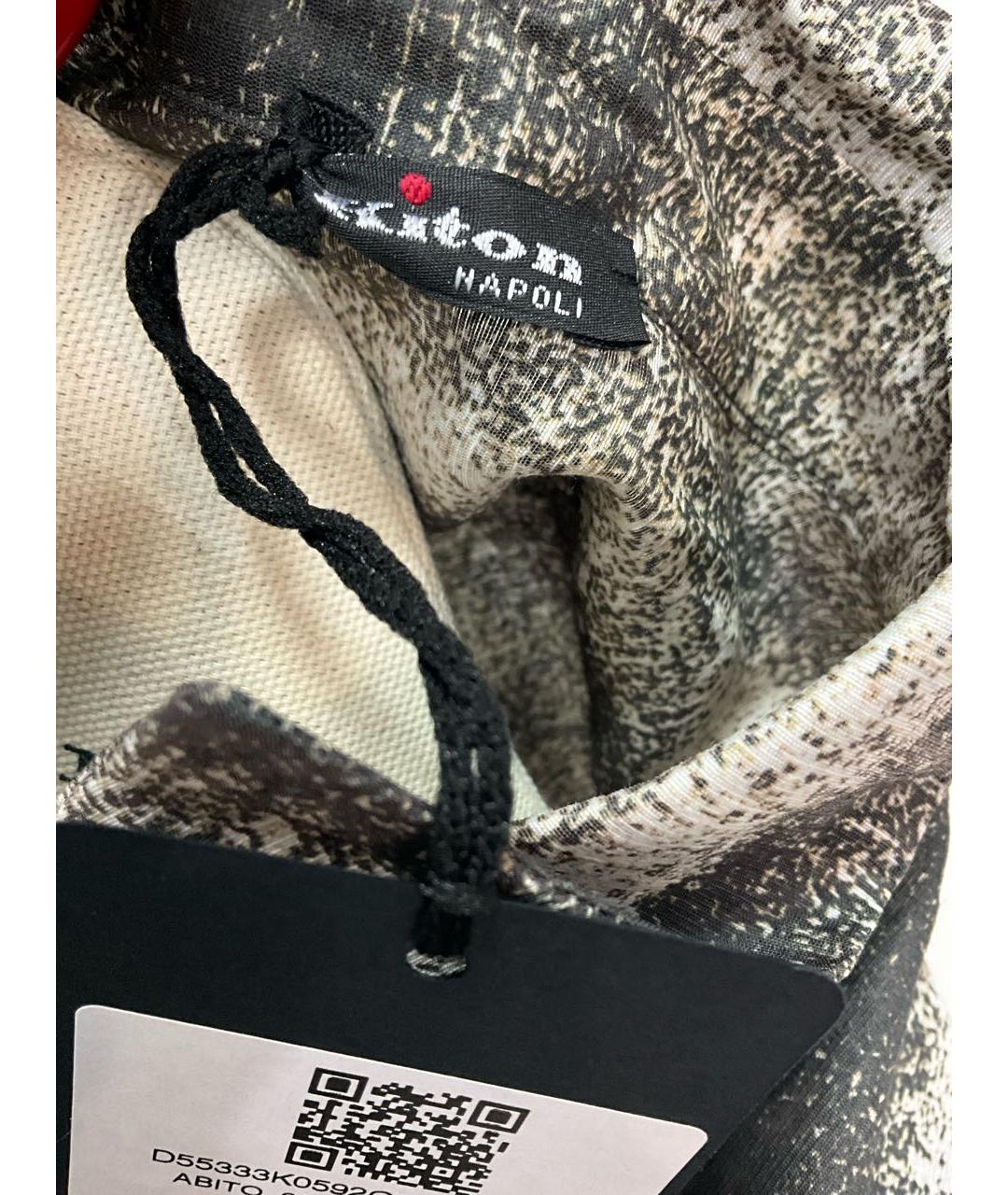 KITON Серое льняное повседневное платье, фото 4