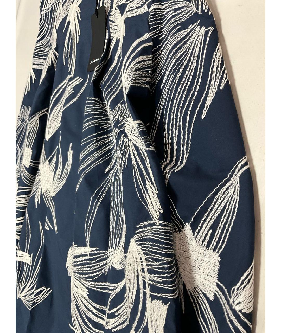 KITON Синяя хлопковая юбка макси, фото 2