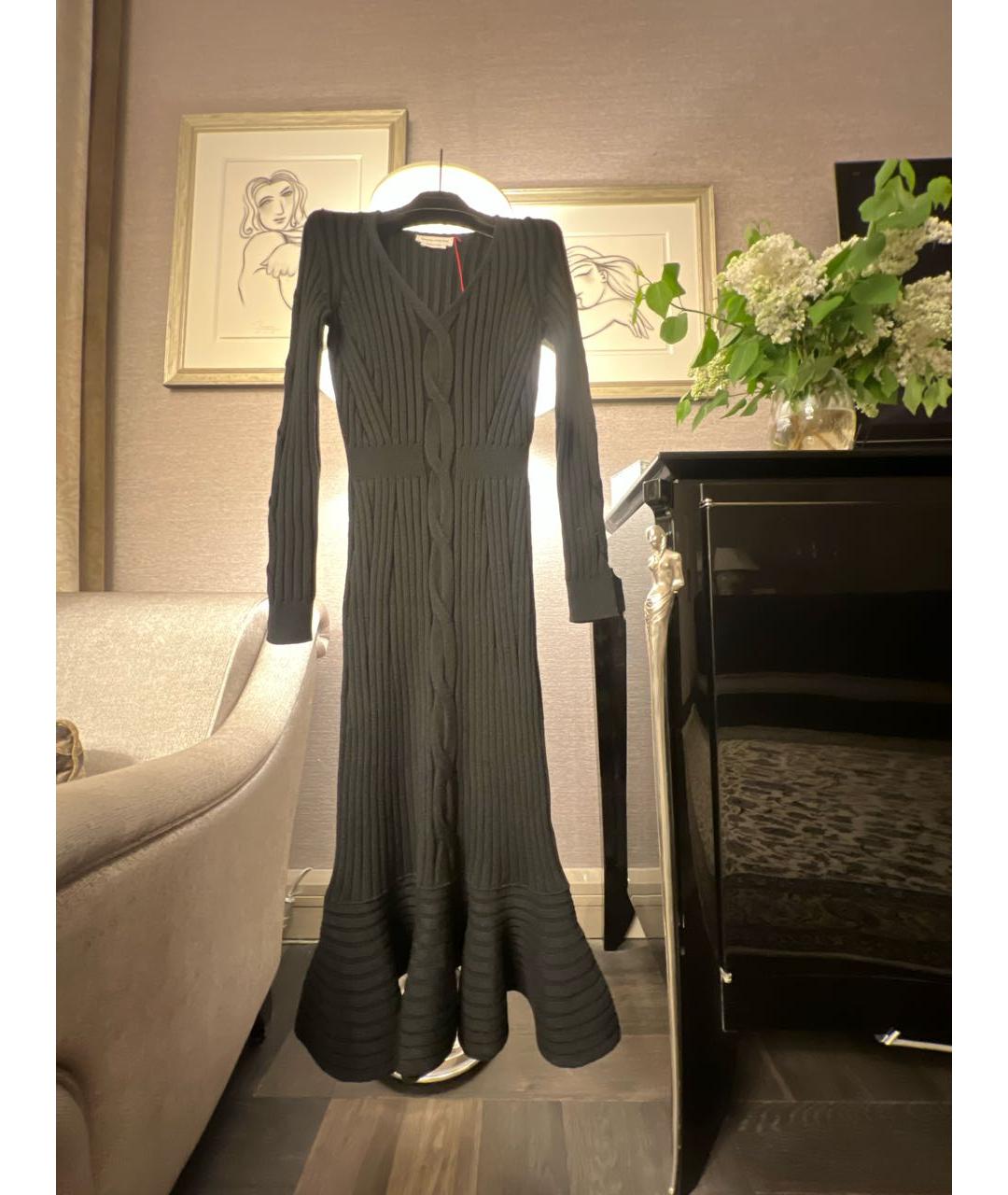 ALEXANDER MCQUEEN Черное шерстяное платье, фото 4