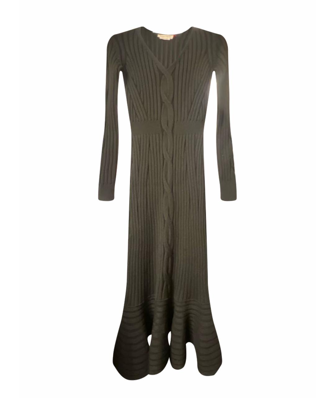 ALEXANDER MCQUEEN Черное шерстяное платье, фото 1