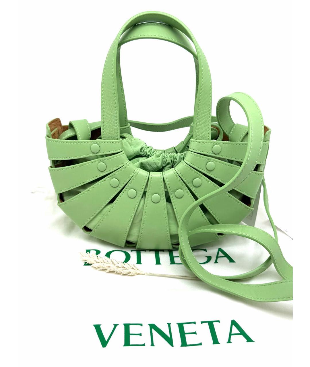 BOTTEGA VENETA Зеленая кожаная сумка через плечо, фото 9