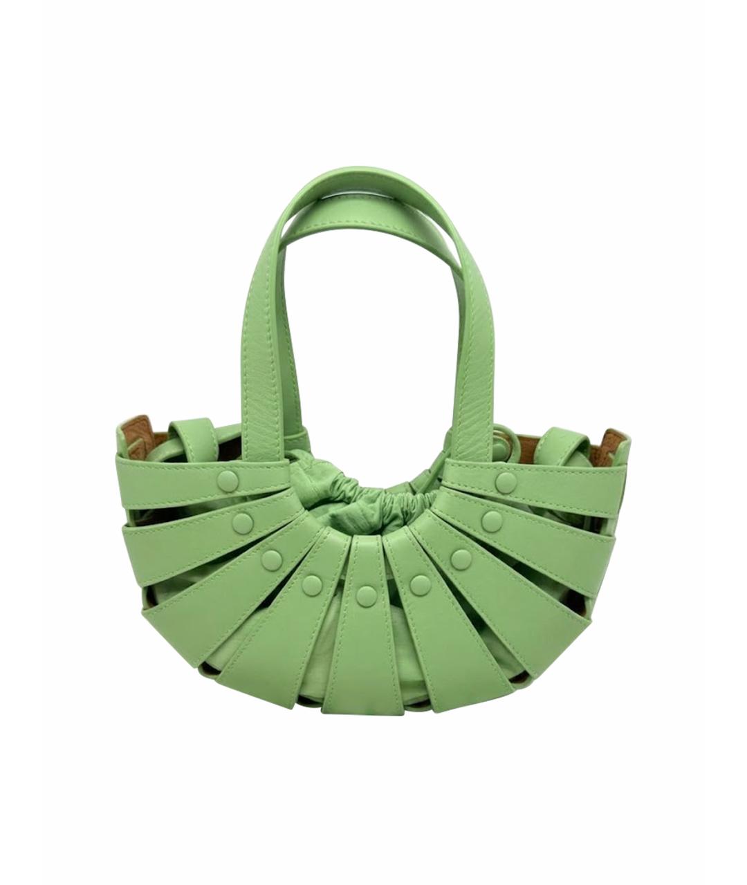 BOTTEGA VENETA Зеленая кожаная сумка через плечо, фото 1