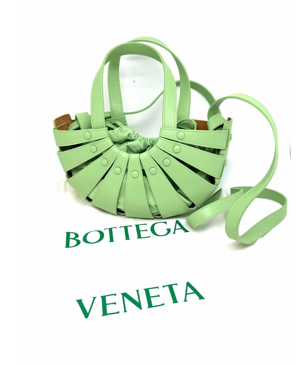 BOTTEGA VENETA Зеленая кожаная сумка через плечо, фото 3