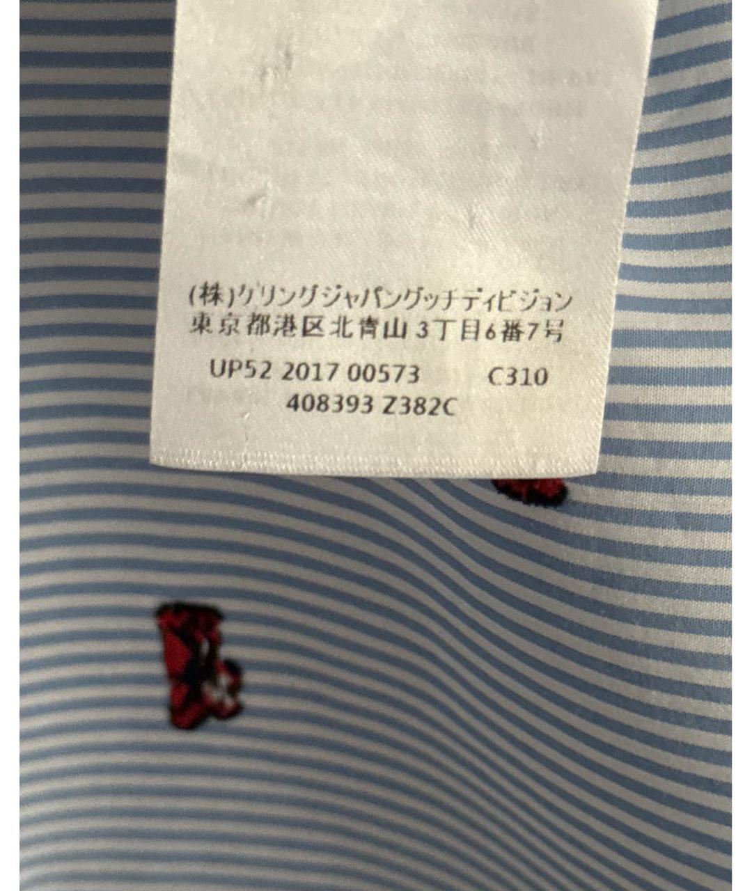 GUCCI Голубая хлопковая кэжуал рубашка, фото 7