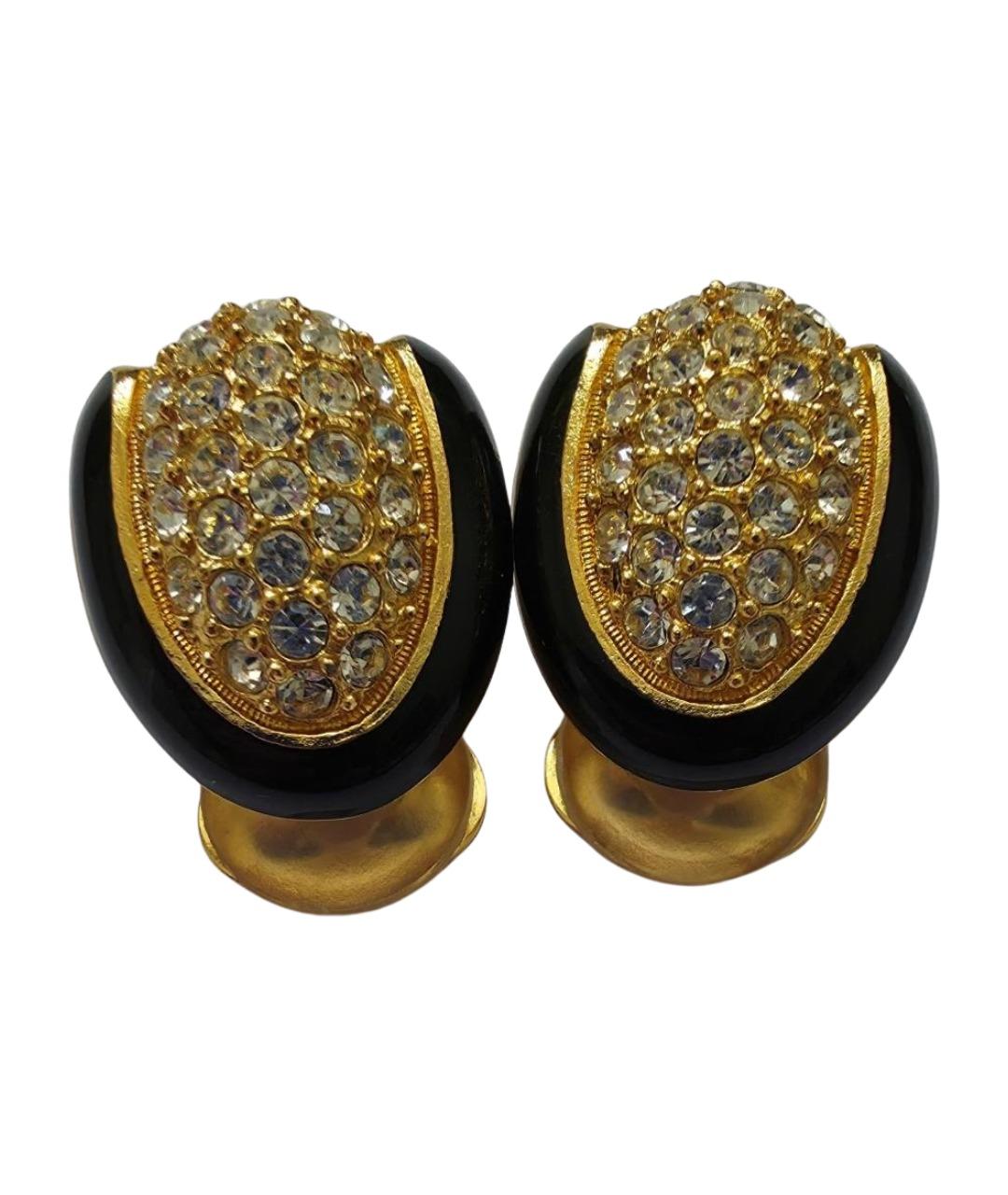CHRISTIAN DIOR Золотые позолоченные клипсы, фото 1