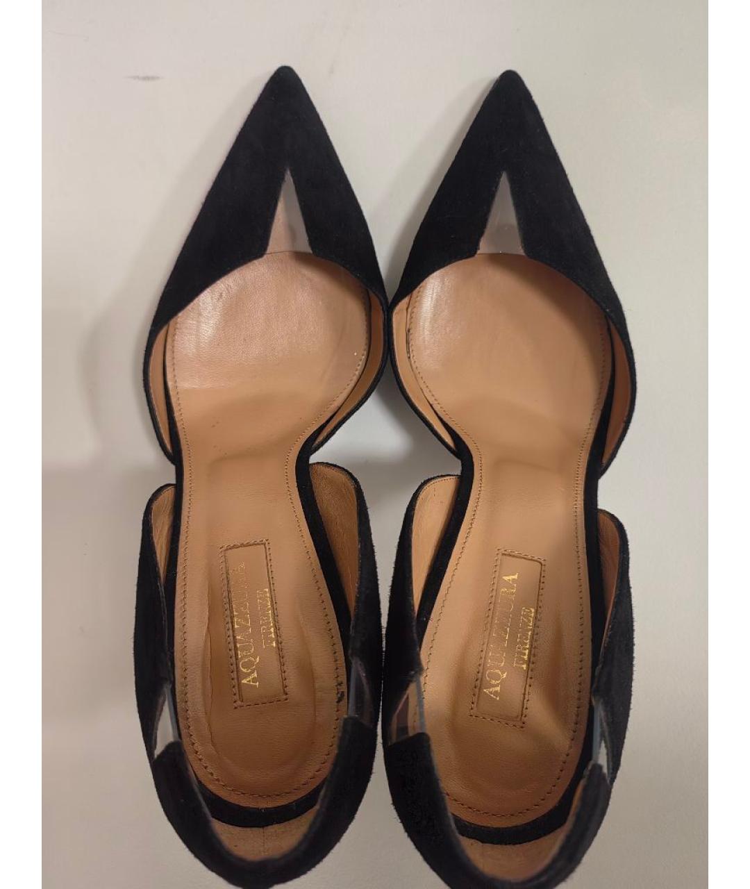 AQUAZZURA Черные замшевые туфли, фото 3