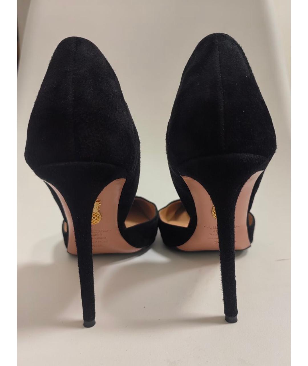 AQUAZZURA Черные замшевые туфли, фото 4