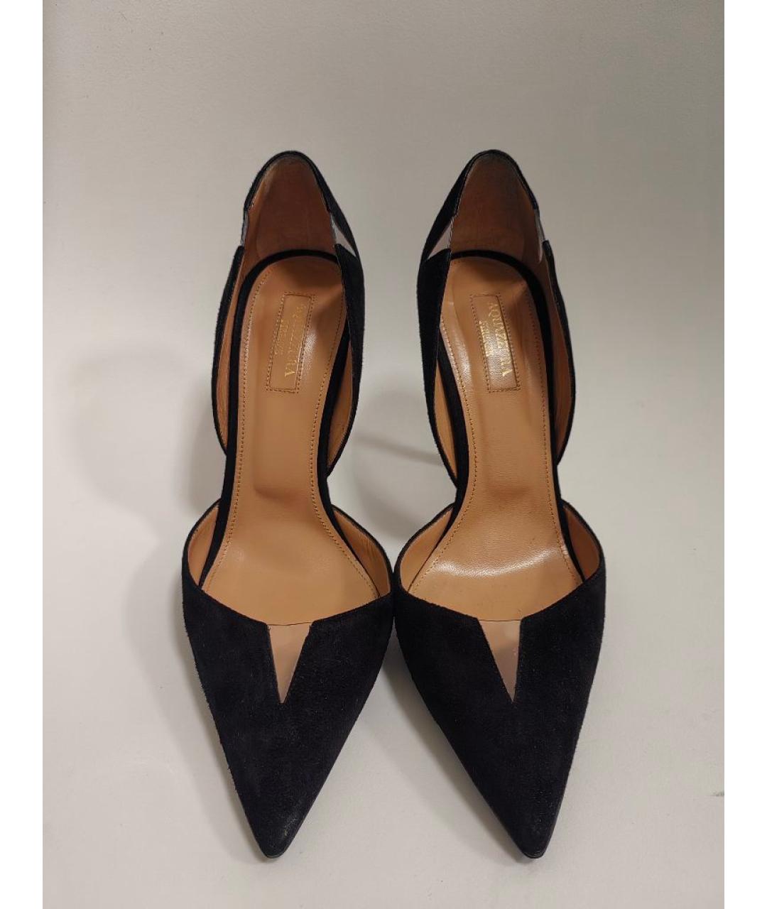 AQUAZZURA Черные замшевые туфли, фото 2