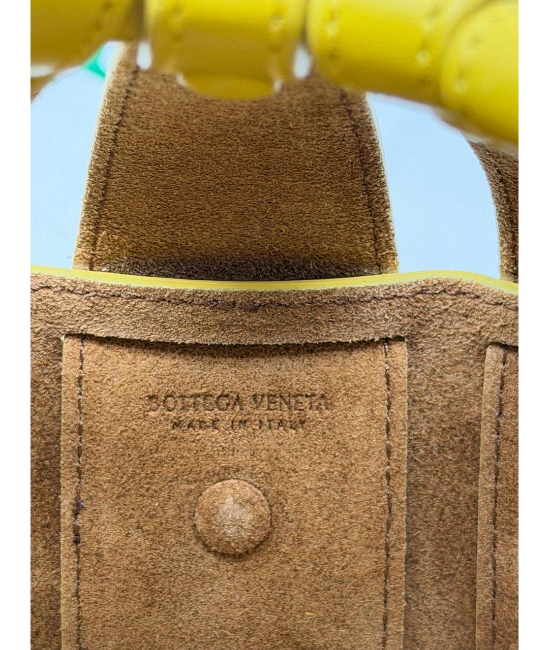 BOTTEGA VENETA Желтая кожаная сумка через плечо, фото 5