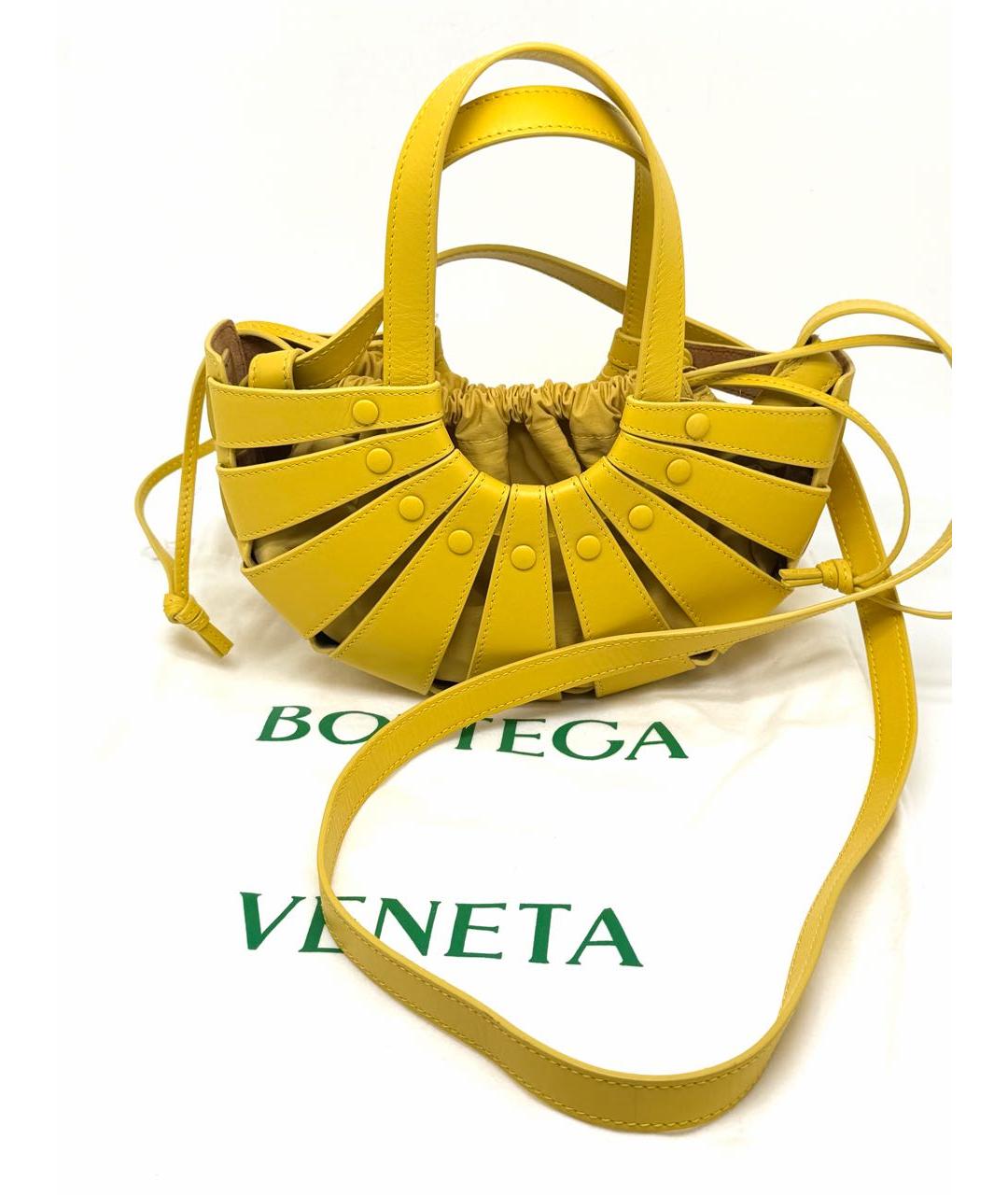 BOTTEGA VENETA Желтая кожаная сумка через плечо, фото 8