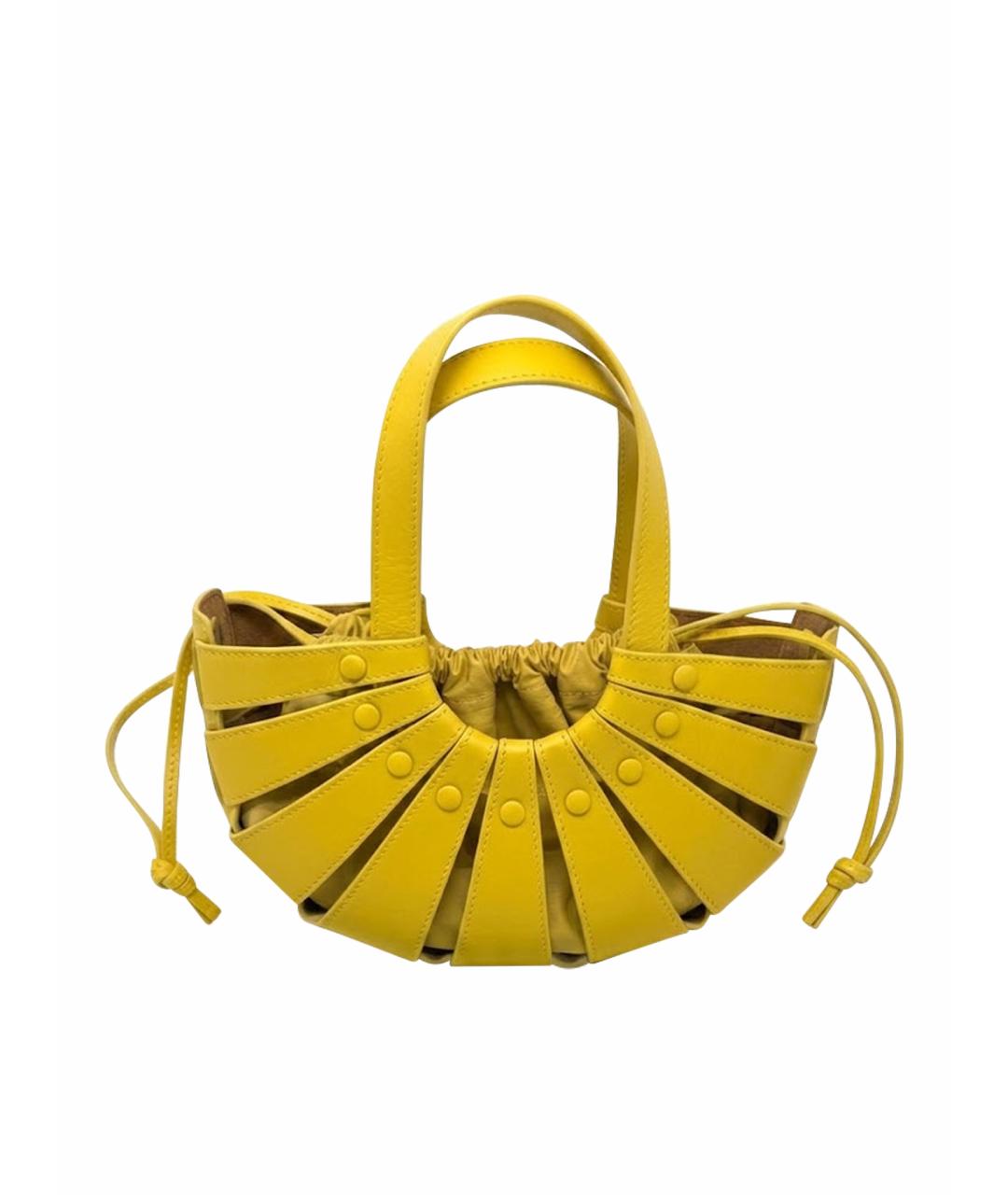 BOTTEGA VENETA Желтая кожаная сумка через плечо, фото 1