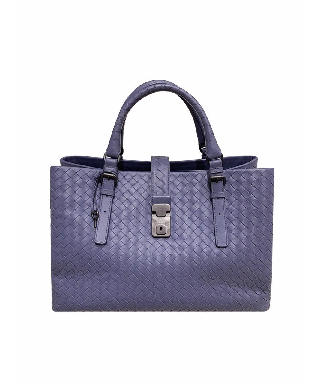 BOTTEGA VENETA Голубая кожаная сумка с короткими ручками, фото 1