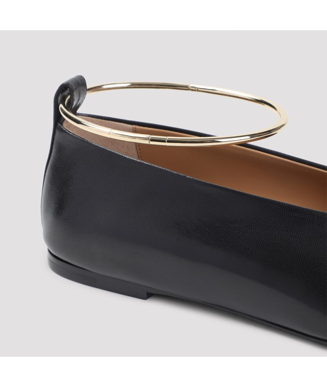 JIL SANDER Черные кожаные балетки, фото 5