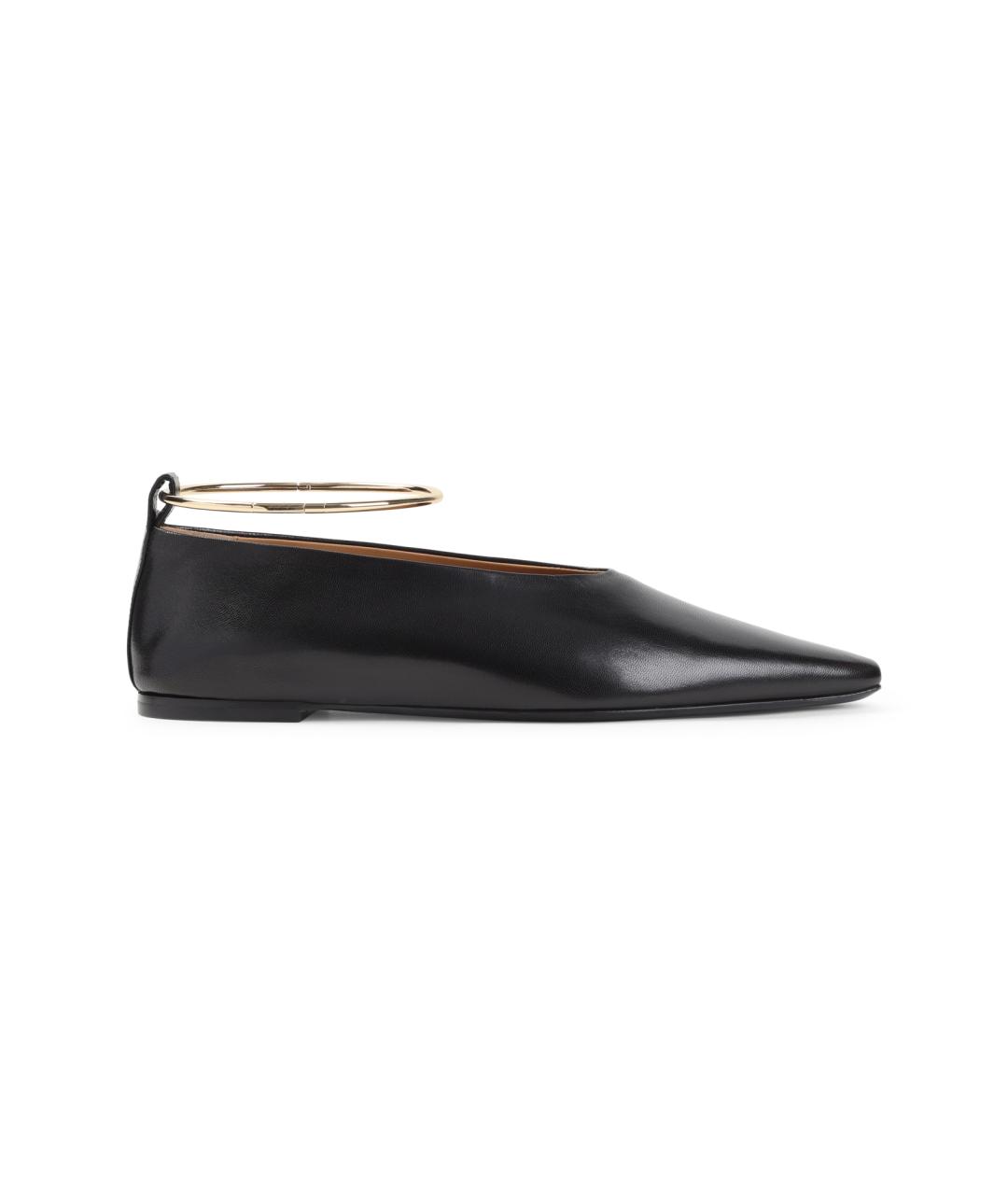 JIL SANDER Черные кожаные балетки, фото 6