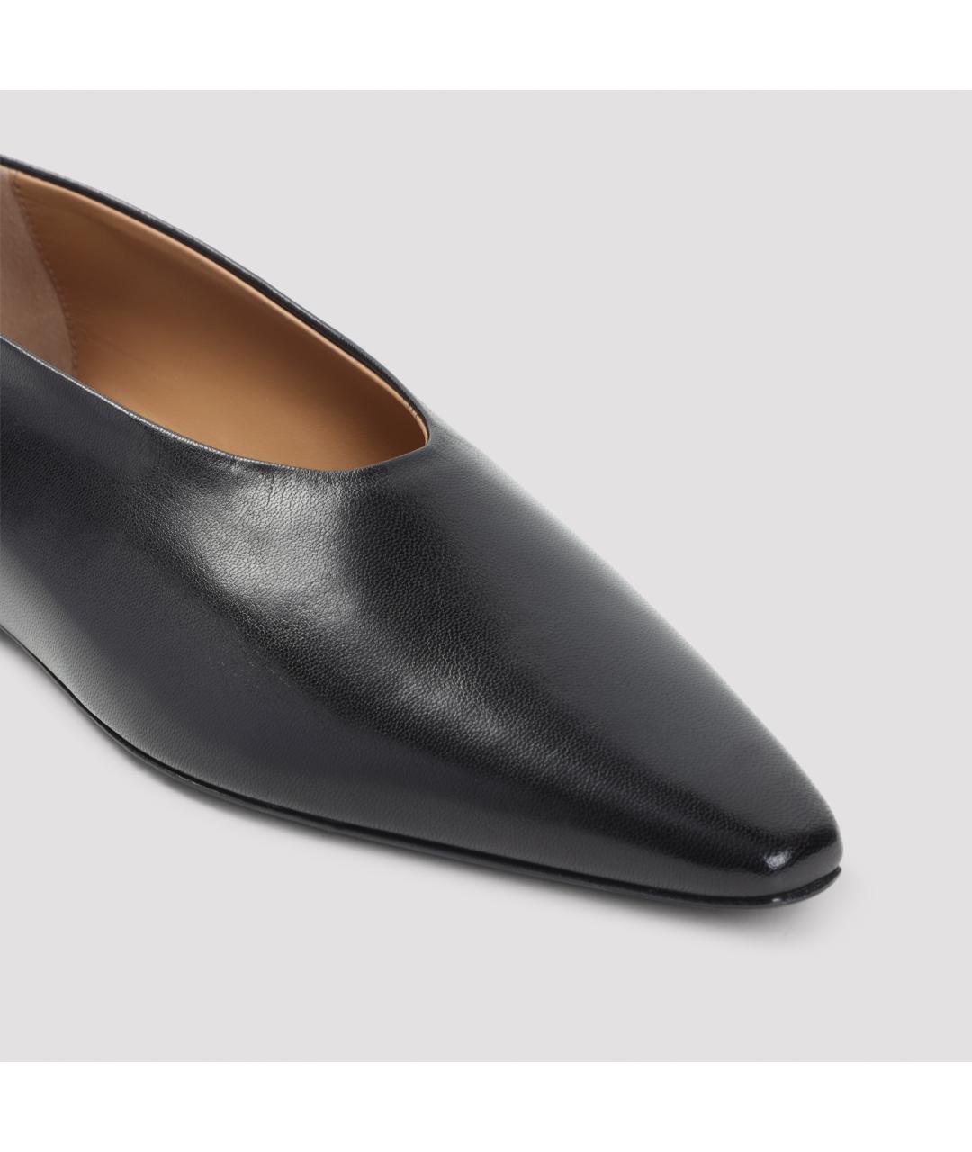 JIL SANDER Черные кожаные балетки, фото 4