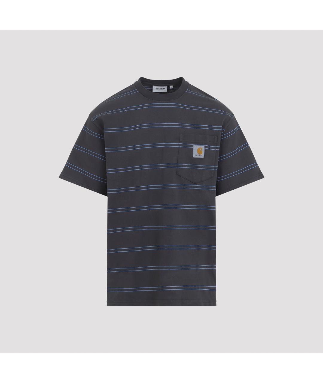 CARHARTT WIP Серая хлопко-полиэстеровая футболка, фото 2