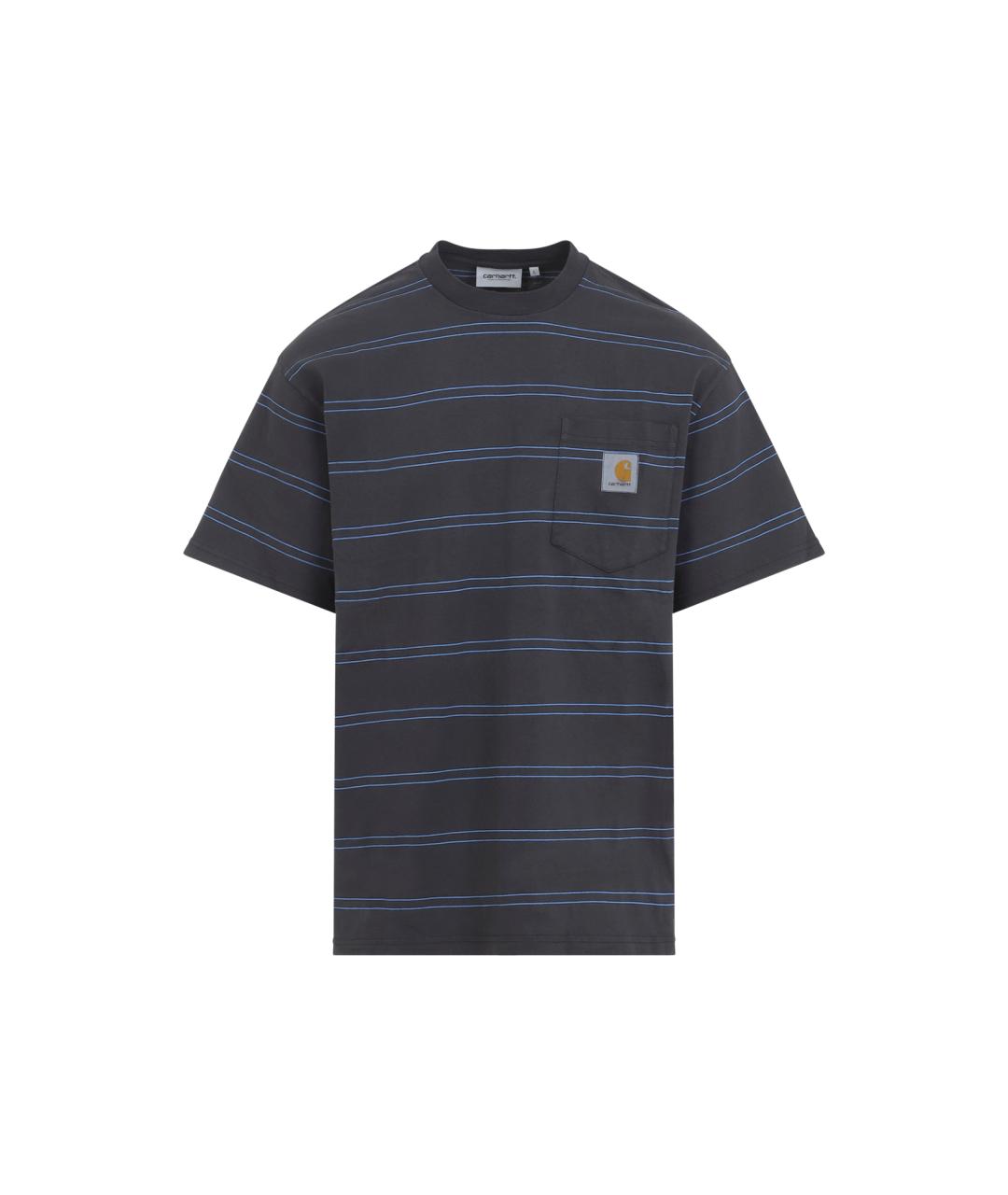 CARHARTT WIP Серая хлопко-полиэстеровая футболка, фото 5