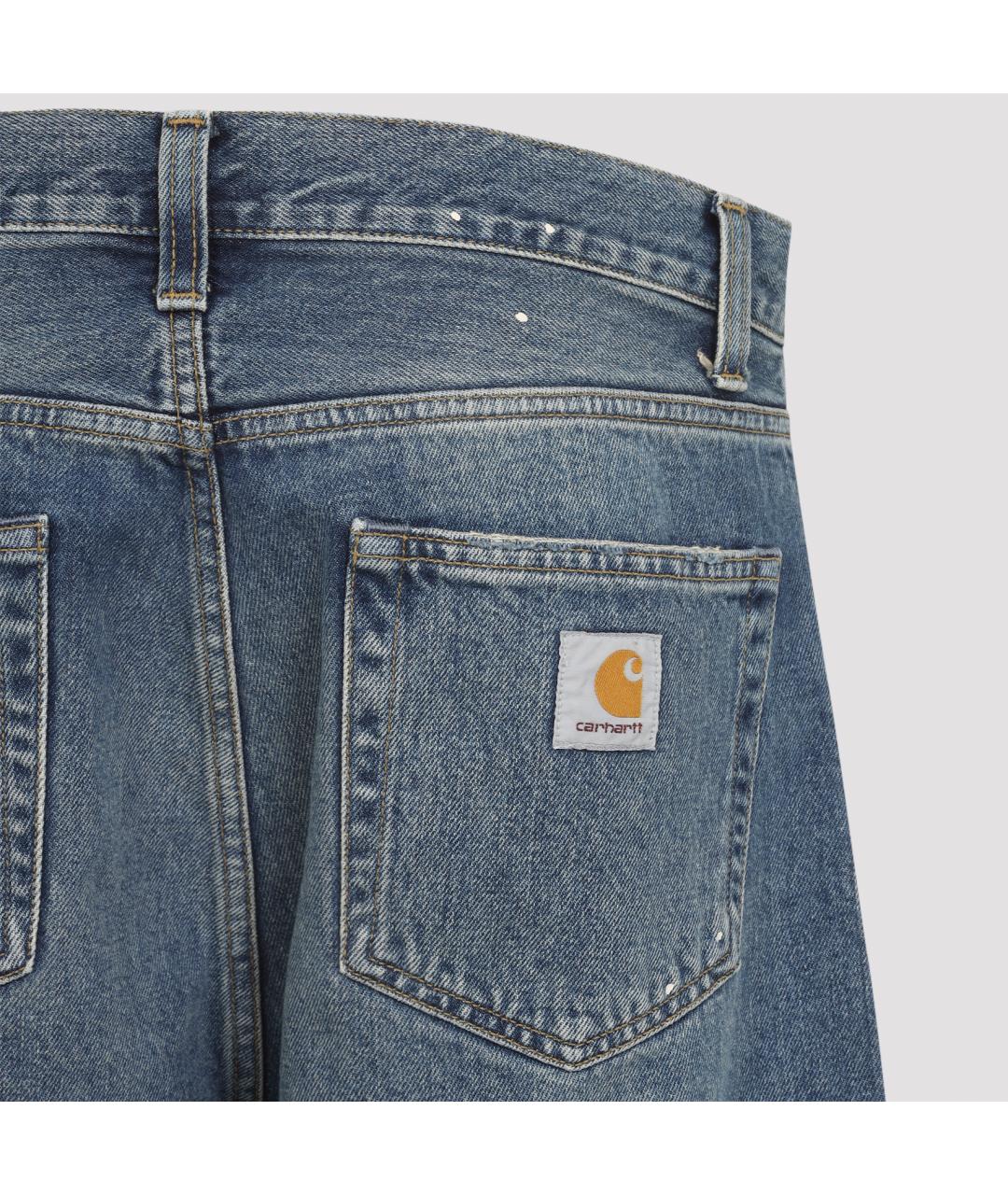 CARHARTT WIP Синие хлопковые прямые джинсы, фото 4