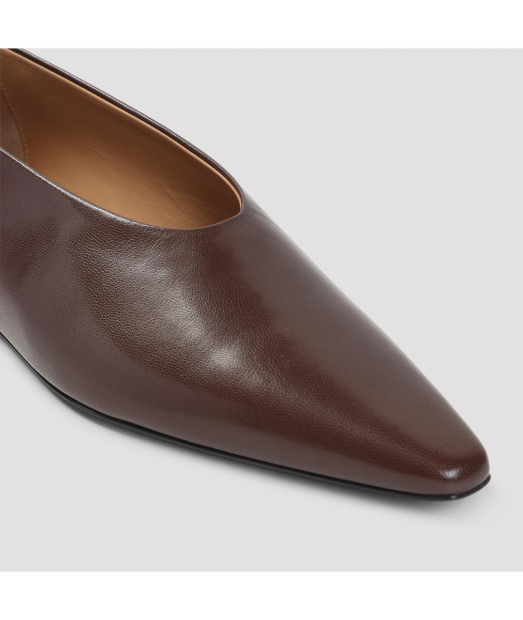 JIL SANDER Коричневые кожаные балетки, фото 4