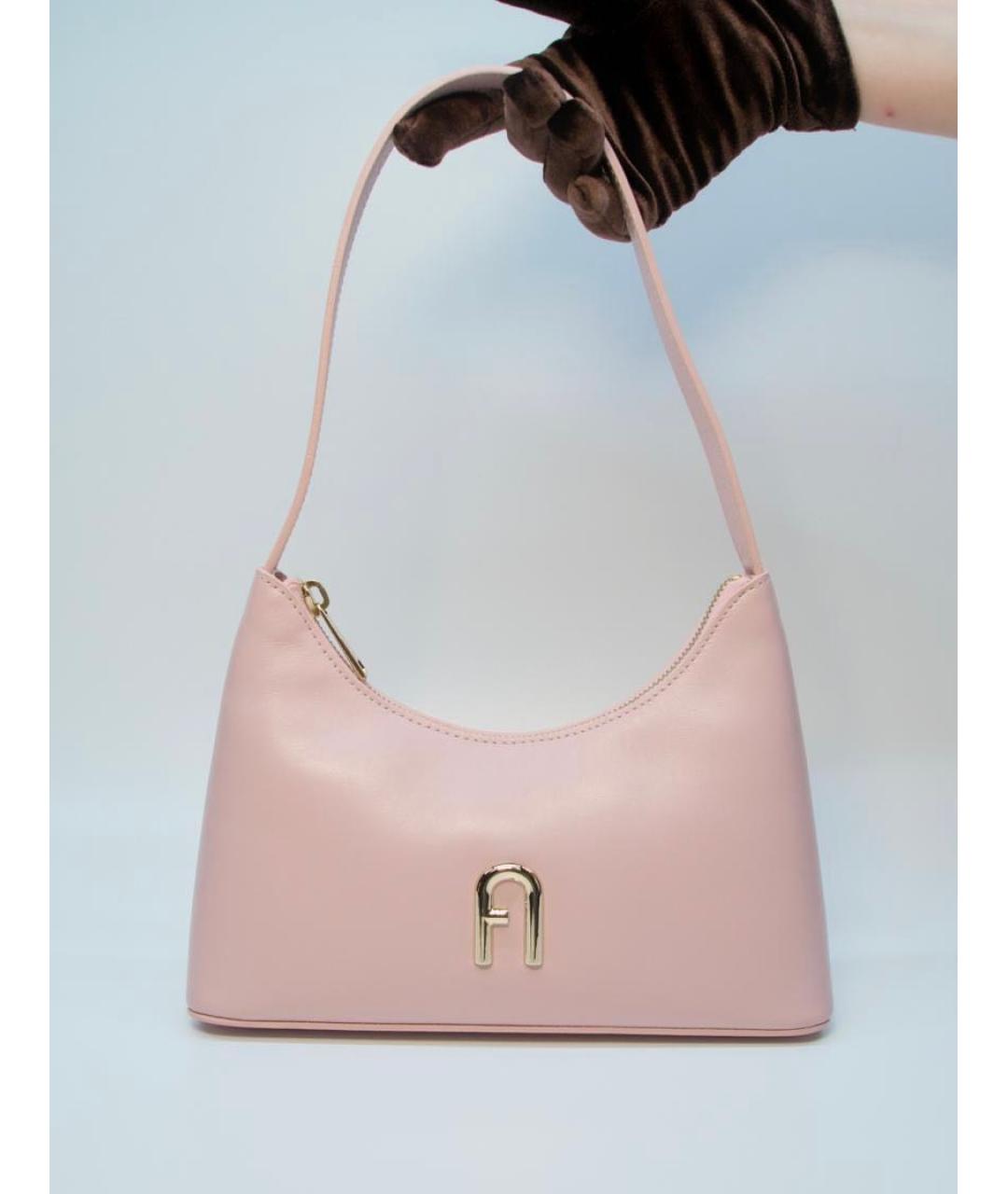 FURLA Розовая кожаная сумка с короткими ручками, фото 2