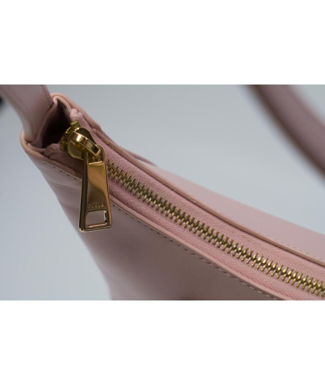 FURLA Розовая кожаная сумка с короткими ручками, фото 5