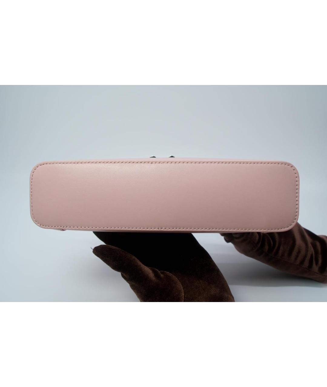 FURLA Розовая кожаная сумка с короткими ручками, фото 4
