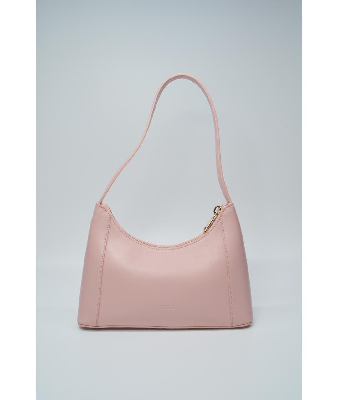 FURLA Розовая кожаная сумка с короткими ручками, фото 3