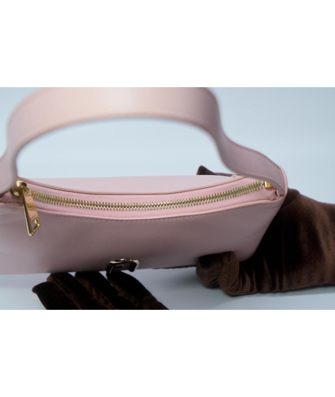 FURLA Розовая кожаная сумка с короткими ручками, фото 6