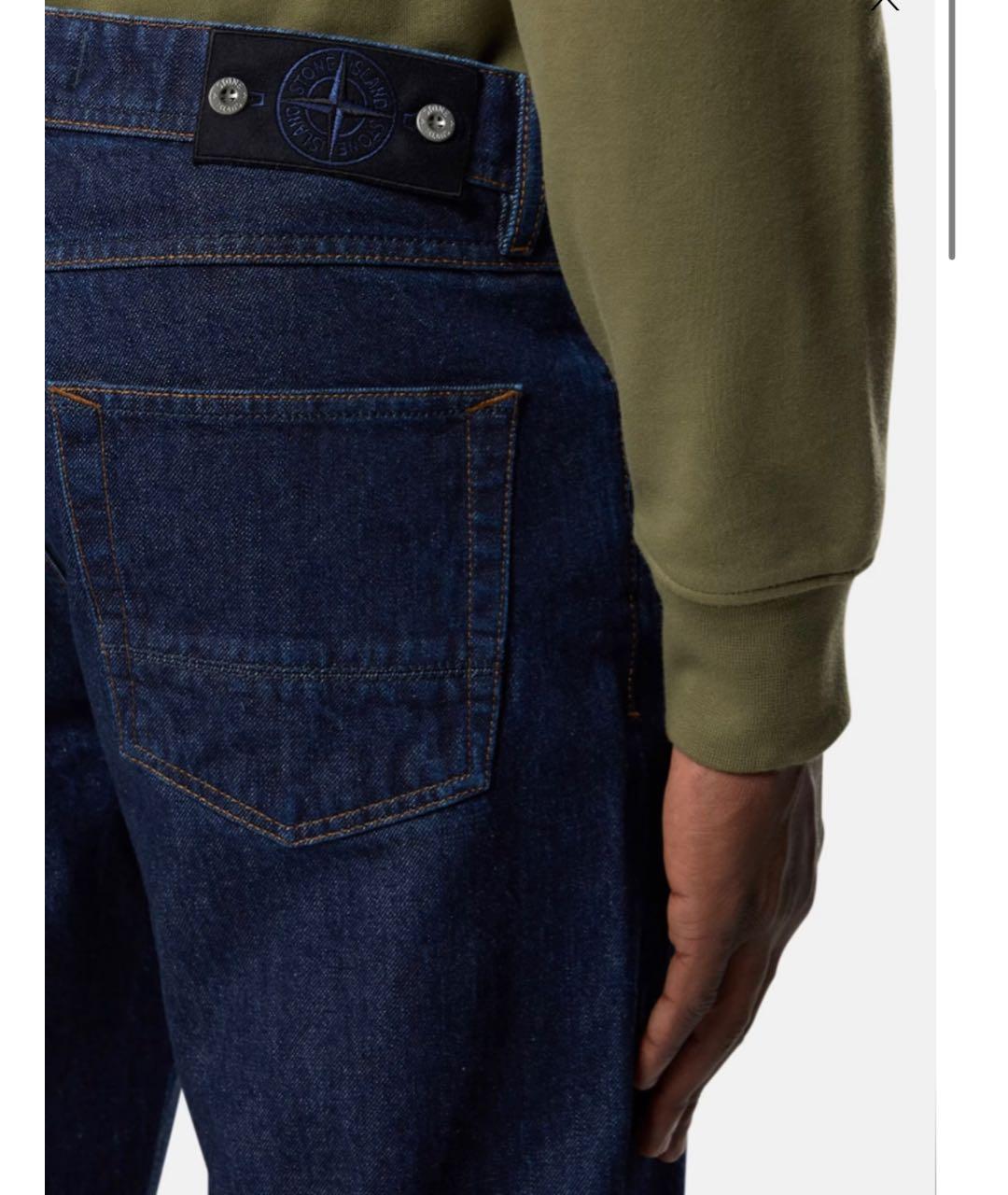 STONE ISLAND Темно-синие хлопковые джинсы, фото 2