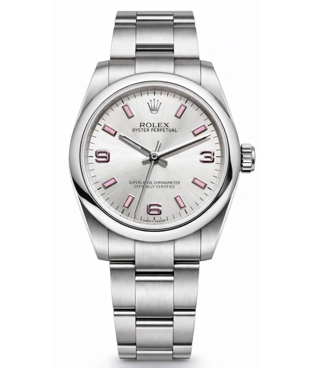ROLEX Белые металлические часы, фото 8